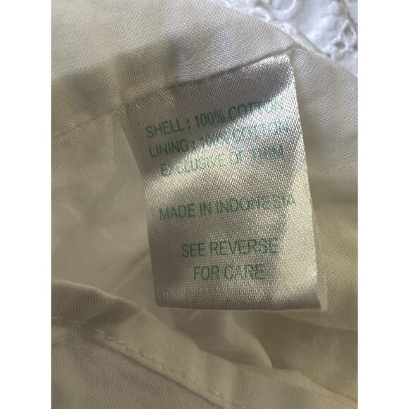 Lilly Pulitzer Crochet Eyelet Blouse Cap Short Sleeve Ruffle Button Back Size 8 - Picture 10 of 16